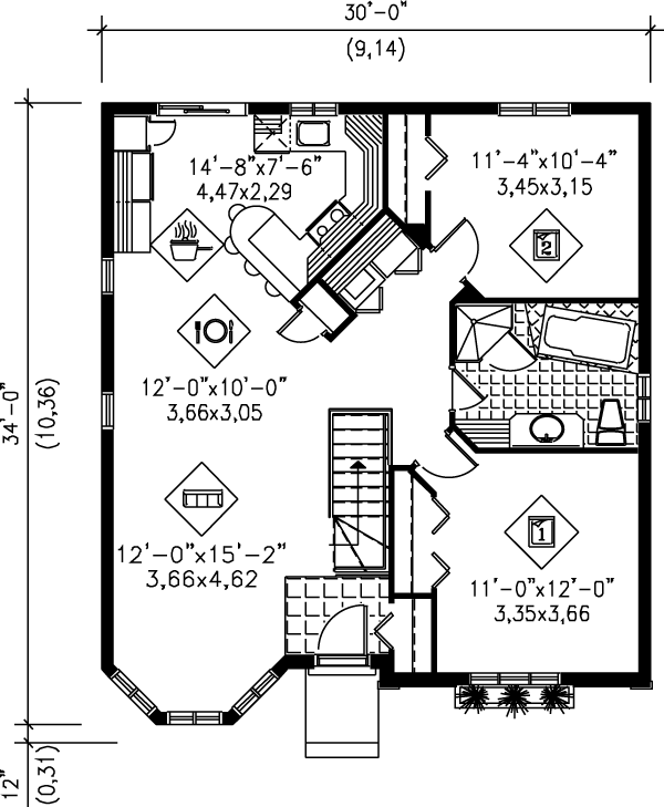 Cottage Floor Plan - Main Floor Plan #25-151