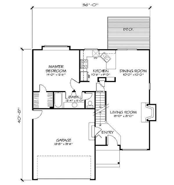 Architectural House Design - Country Floor Plan - Main Floor Plan #320-427