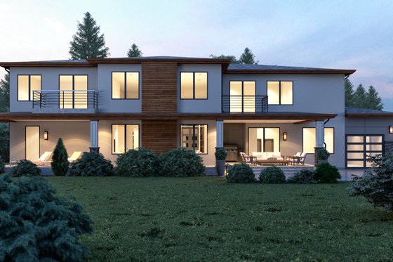 Exterior - Rear Elevation for Contemporary House Plan #1066-28 - 5 bed, 5.5 bath