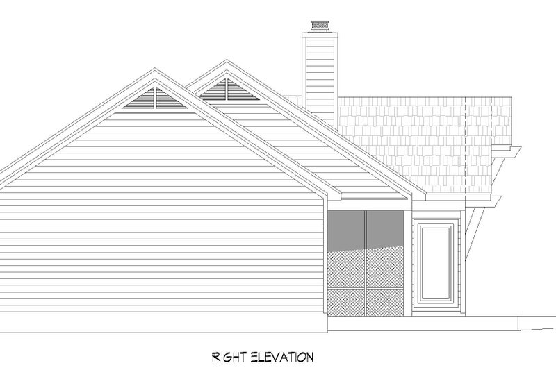 Architectural House Design - Exterior - Other Elevation 2 for Ranch House Plan #932-671 - 2 bed, 2 bath