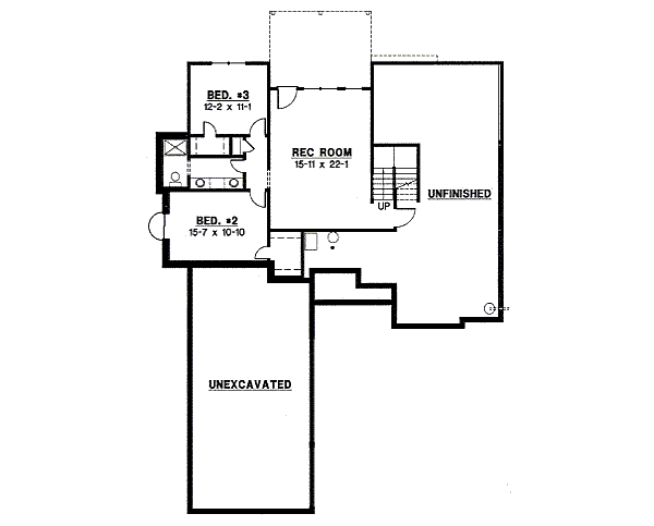 Traditional Floor Plan - Lower Floor Plan #67-793