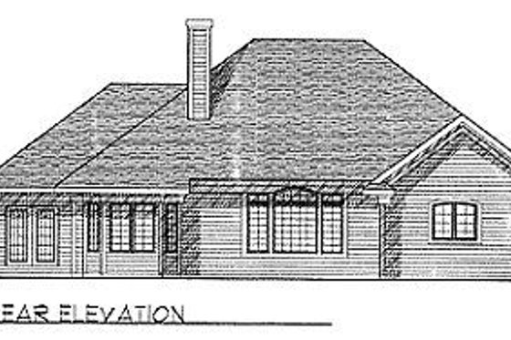 Exterior - Rear Elevation for Traditional House Plan #70-291 - 3 bed, 2.5 bath
