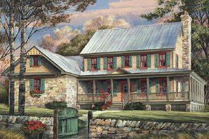 Country Exterior - Front Elevation Plan #137-255