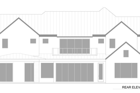 Exterior - Rear Elevation for Contemporary House Plan #1058-229 - 6 bed, 6.5 bath