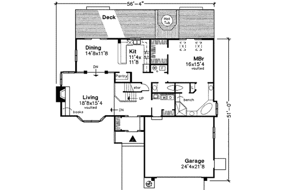 Floor Plan - Main Floor House Plan #320-111 - 4 bed, 2.5 bath