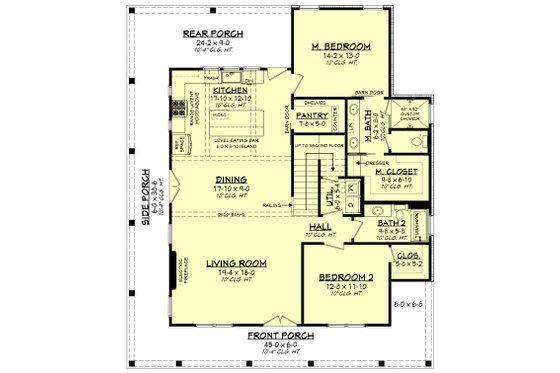 Floor Plan - Main Floor for Country House Plan #430-339 - 4 bed, 3 bath