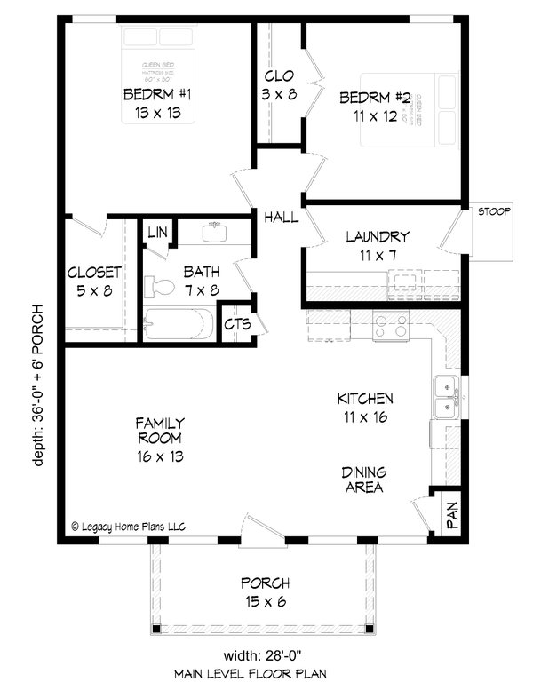 Southern Floor Plan - Main Floor Plan #932-579