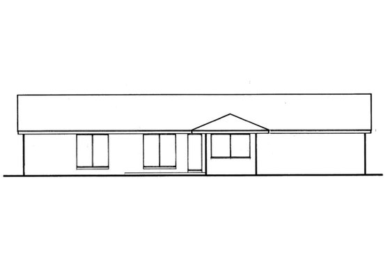 Exterior - Rear Elevation for Ranch House Plan #45-575 - 3 bed, 2 bath