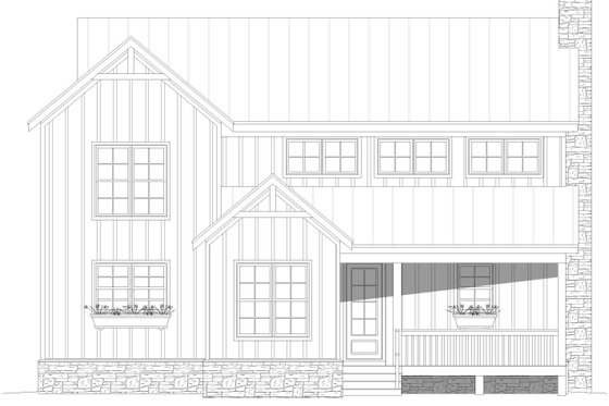 Exterior - Front Elevation 3 for Farmhouse House Plan #932-1425 - 3 bed, 2.5 bath