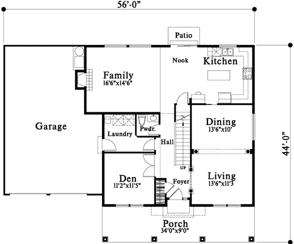 Traditional Floor Plan - Main Floor Plan #78-153