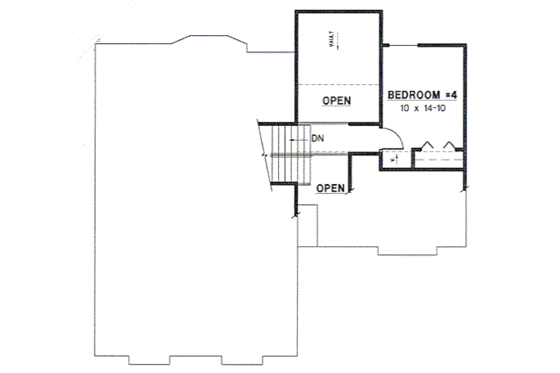 Floor Plan - Upper Floor for Traditional House Plan #67-653 - 4 bed, 2 bath