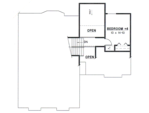 Traditional Floor Plan - Upper Floor Plan #67-653
