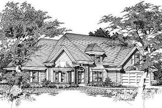 Exterior - Front Elevation for European House Plan #329-252 - 5 bed, 3 bath