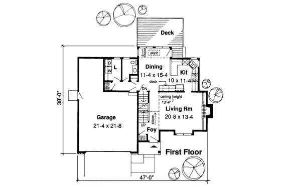 Floor Plan - Main Floor for Traditional House Plan #312-231 - 3 bed, 2.5 bath