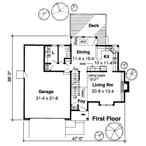 Floor Plan - Main Floor for Traditional House Plan #312-231 - 3 bed, 2.5 bath