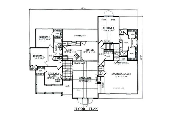 Country Floor Plan - Main Floor Plan #42-371