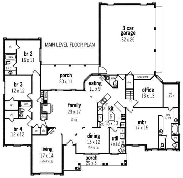 Home Plan - European Floor Plan - Main Floor Plan #45-329