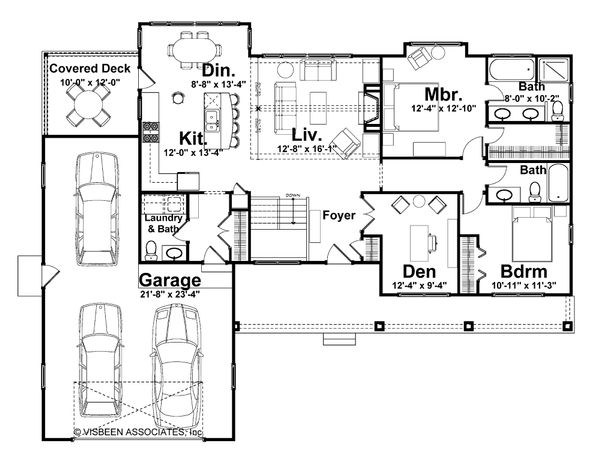 House Plan Design - Ranch Floor Plan - Main Floor Plan #928-5