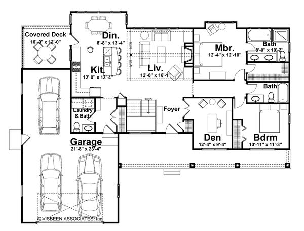 Architectural House Design - Ranch Floor Plan - Main Floor Plan #928-5