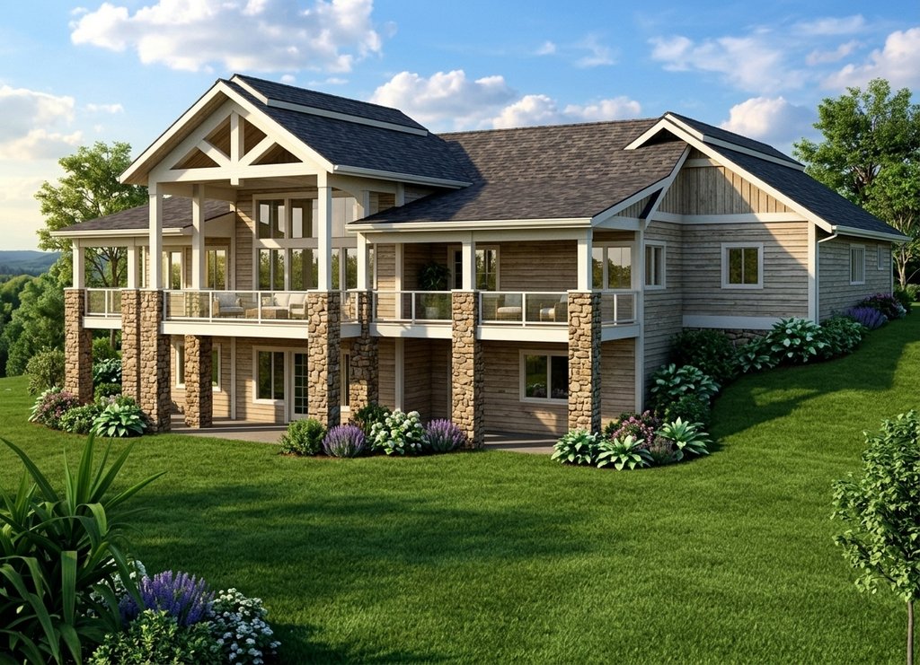 Exterior - Front Elevation 2 for Craftsman House Plan #117-1110 - 3 bed, 2.5 bath
