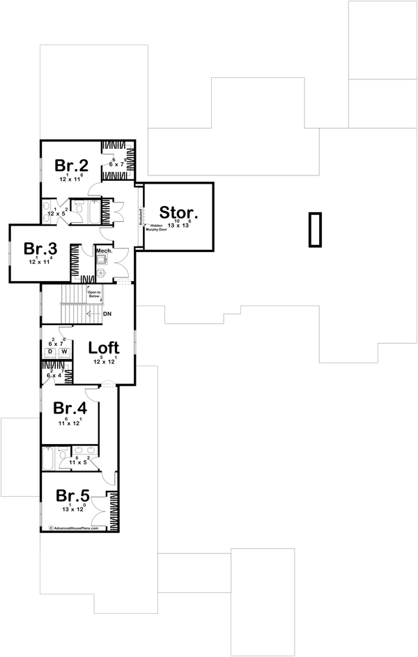 Modern Floor Plan - Upper Floor Plan #455-393