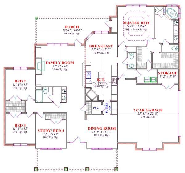 Traditional Floor Plan - Main Floor Plan #63-179