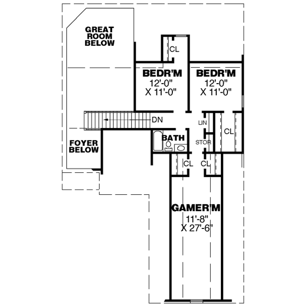 European Floor Plan - Upper Floor Plan #34-196