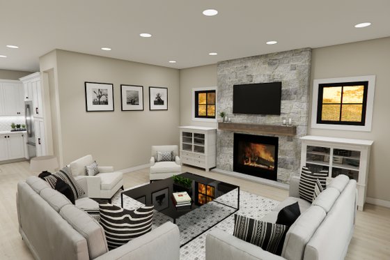 Interior - Family Room for Farmhouse House Plan #51-1392 - 3 bed, 2.5 bath