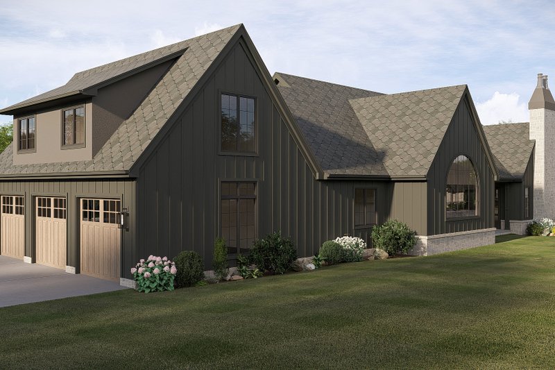 House Plan Design - Exterior - Rear Elevation for Cottage House Plan #455-738 - 4 bed, 3.5 bath