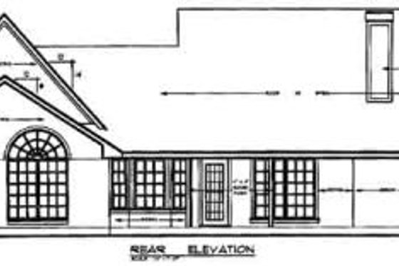 Exterior - Rear Elevation for Farmhouse House Plan #42-165 - 3 bed, 2 bath