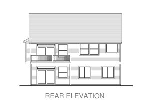 Exterior - Rear Elevation for Craftsman House Plan #53-476 - 3 bed, 2.5 bath