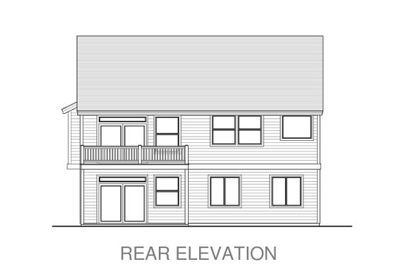 Exterior - Rear Elevation for Craftsman House Plan #53-476 - 3 bed, 2.5 bath