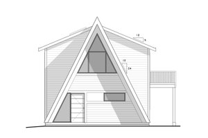 Exterior - Front Elevation 3 for Cabin House Plan #1086-1 - 2 bed, 1.5 bath