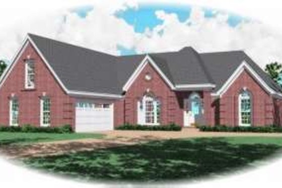 Exterior - Front Elevation for European House Plan #81-1087 - 3 bed, 2 bath