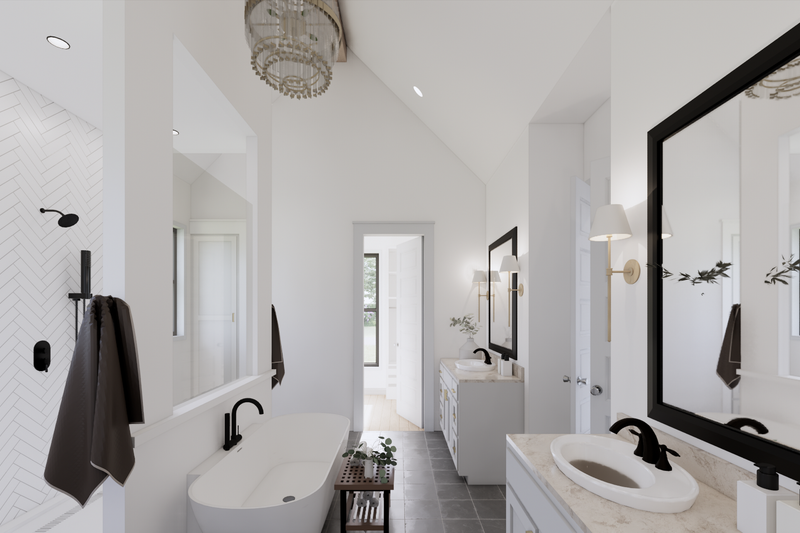 Architectural House Design - Interior - Master Bathroom 2 for Farmhouse House Plan #1074-107 - 4 bed, 3.5 bath