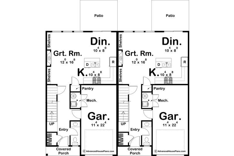House Design - Floor Plan - Main Floor for Modern House Plan #455-278 - 3 bed, 2.5 bath