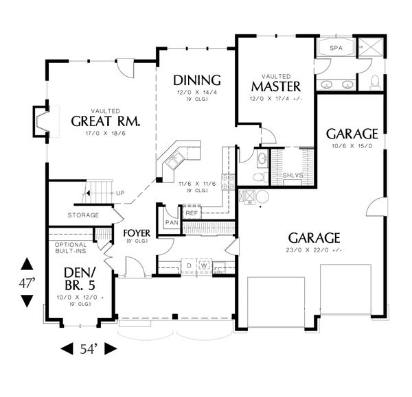 Architectural House Design - Traditional Floor Plan - Main Floor Plan #48-634