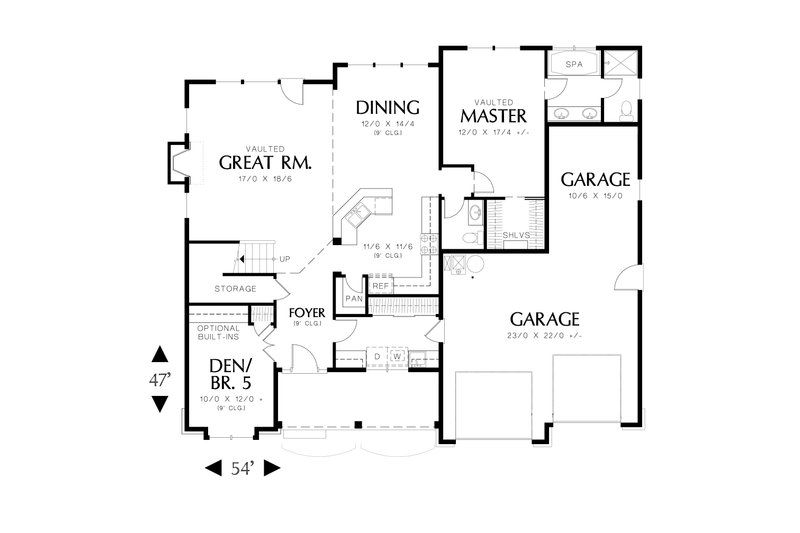 Dream House Plan - Floor Plan - Main Floor for Traditional House Plan #48-634 - 5 bed, 2.5 bath