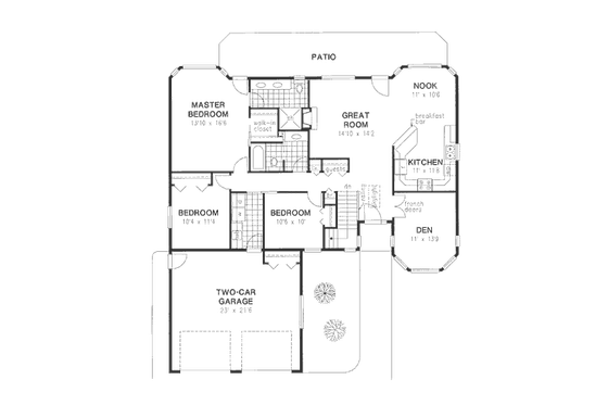 Floor Plan - Main Floor for Traditional House Plan #18-9322 - 3 bed, 2 bath
