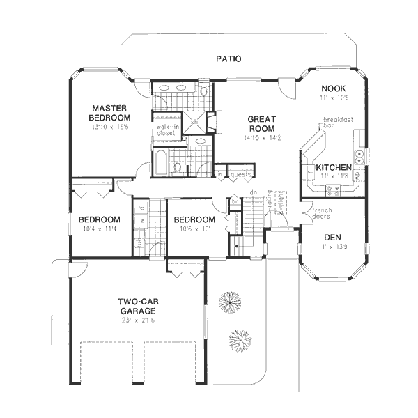 Architectural House Design - Traditional Floor Plan - Main Floor Plan #18-9322