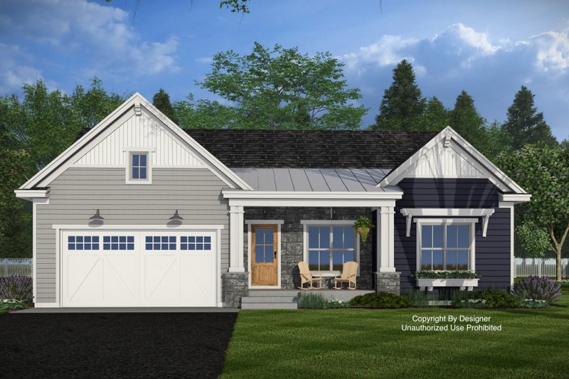 House Design - Exterior - Front Elevation 4 for Farmhouse House Plan #51-1557 - 2 bed, 2 bath