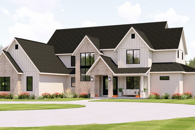 House Design - Exterior - Front Elevation 3 for Modern House Plan #1064-478 - 5 bed, 3.5 bath