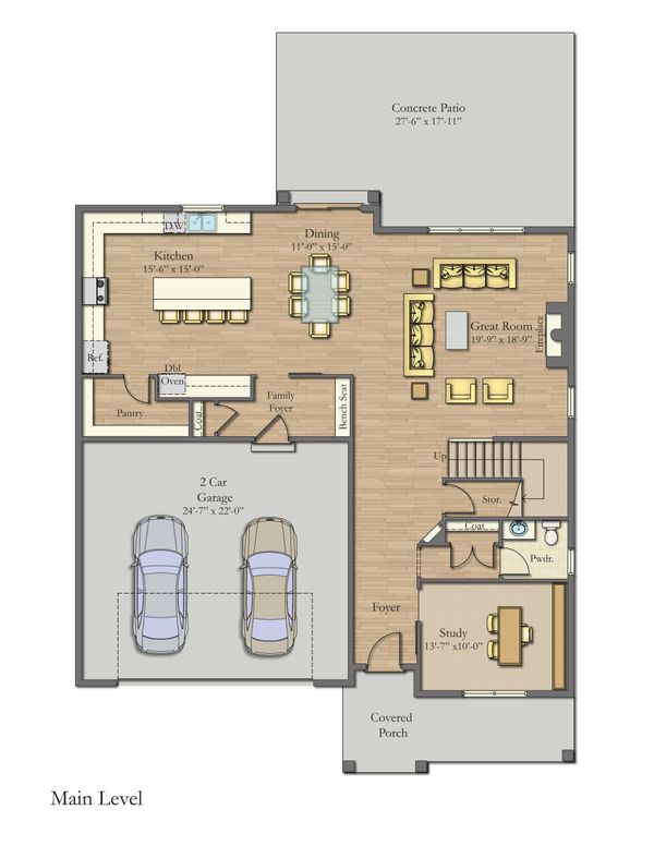 House Blueprint - Craftsman Floor Plan - Main Floor Plan #1057-31
