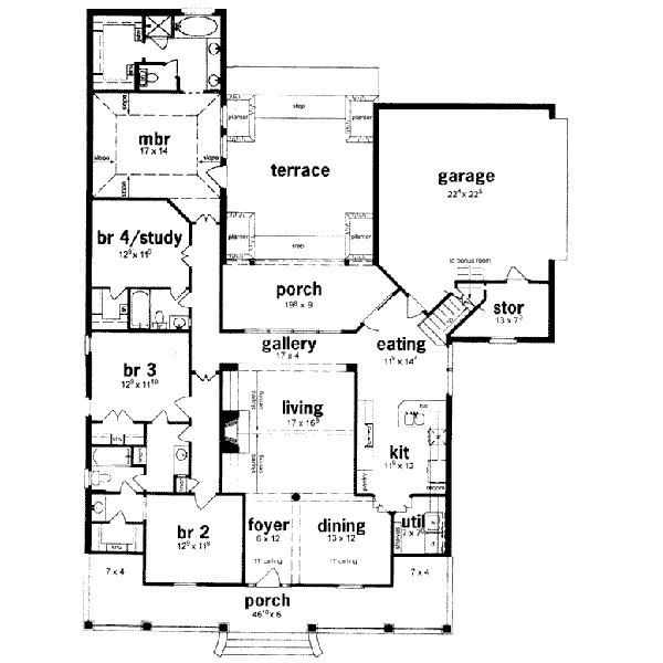 Country Floor Plan - Main Floor Plan #36-341