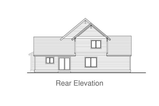 Exterior - Rear Elevation for Craftsman House Plan #53-582 - 4 bed, 3 bath