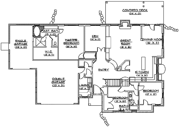 Dream House Plan - Craftsman Floor Plan - Main Floor Plan #5-143