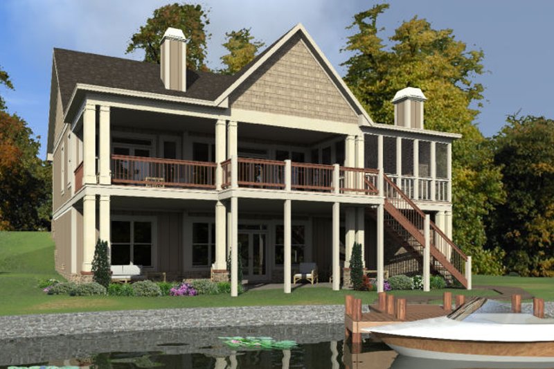 Home Plan - Exterior - Rear Elevation for Traditional House Plan #63-412 - 5 bed, 4 bath