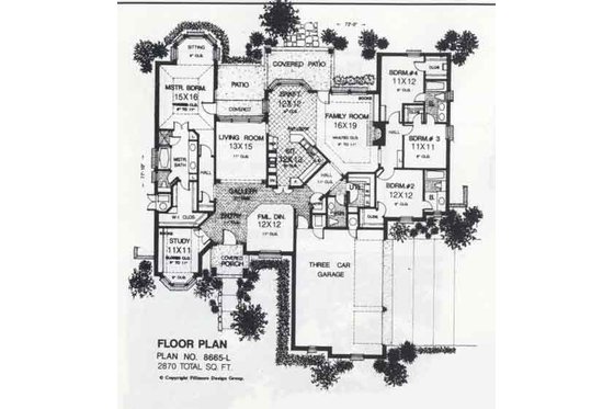 Floor Plan - Main Floor for Colonial House Plan #310-881 - 4 bed, 3.5 bath