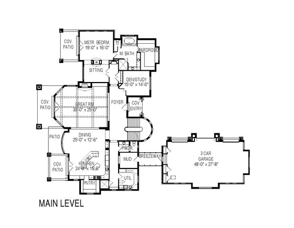 Architectural House Design - European Floor Plan - Main Floor Plan #920-62