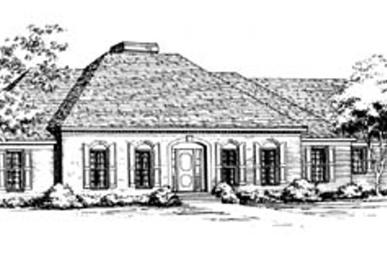 Exterior - Front Elevation for Traditional House Plan #10-151 - 3 bed, 2.5 bath